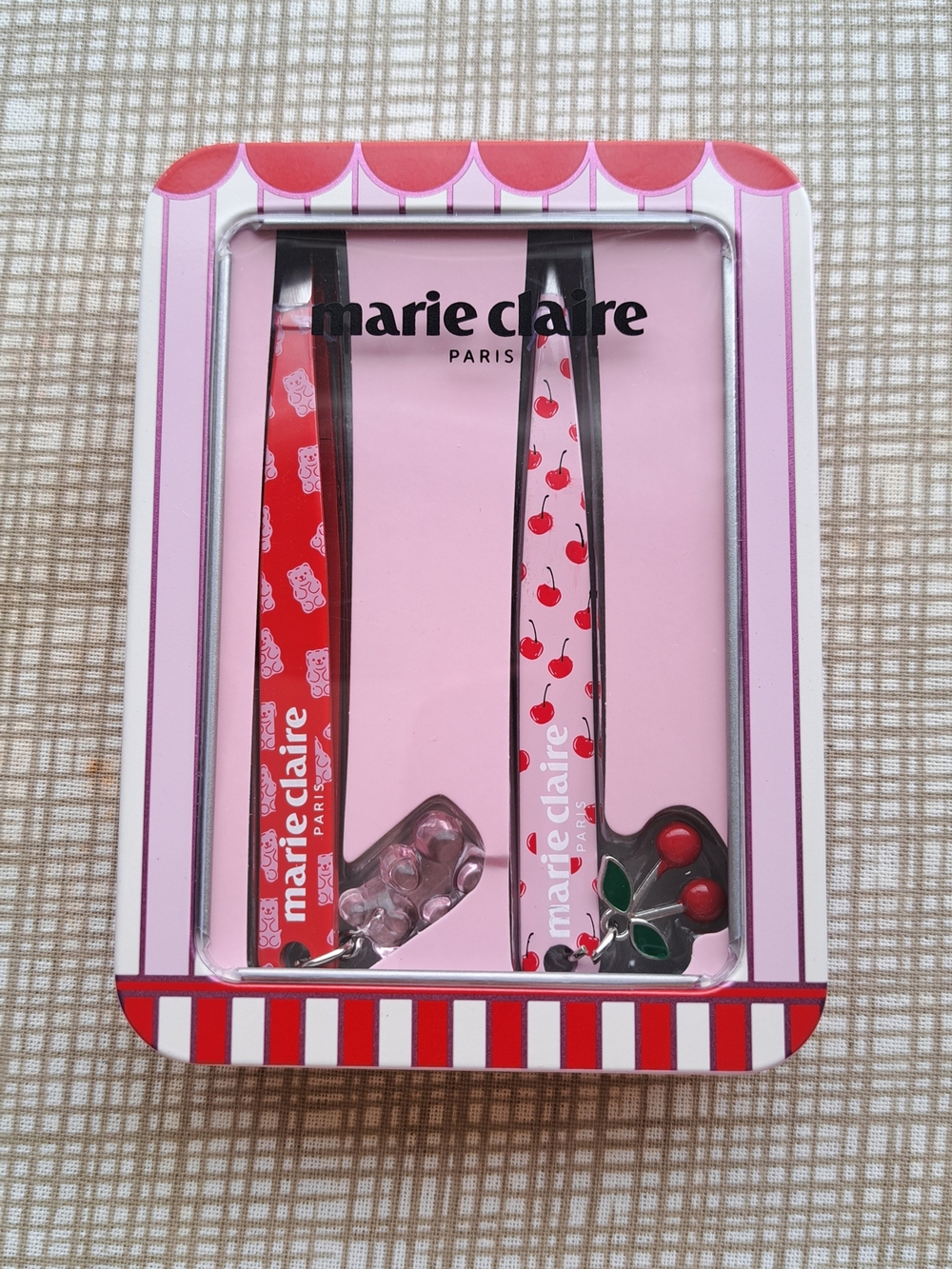 Marie Claire Paris Limited Edition Cherry Print Tweezer Set